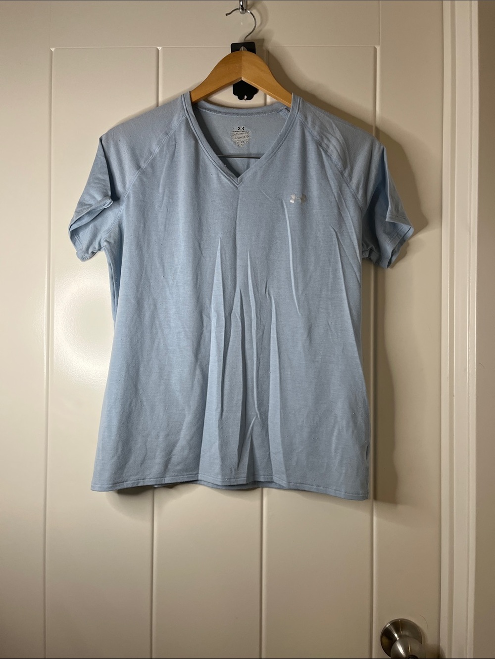 Under Armour Light Blue V-Neck Short Sleeve Performance Tee